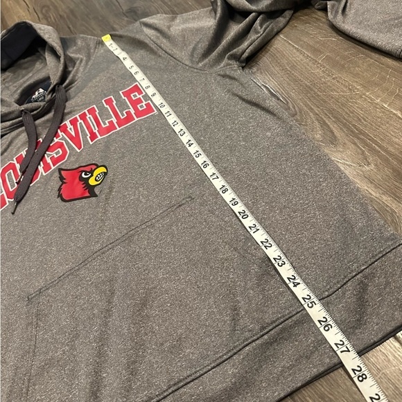 Louisville Cardinals Hoodie Sweatshirt J. America Size L Gray Drawstring NCAA - Picture 10 of 10